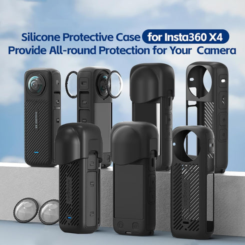 Insta 360 X4 Accessory Kit, Silicone Case, Lens Guard, Screen Protector, Protective Film, Soft Bag Sleeve