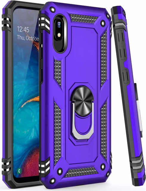 IKAZZ for Galaxy A10e Case with Screen Protector, Military Grade Shockproof Heavy Duty Phone Cover with Magnetic