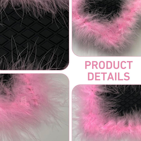 lekiliky 5.71" 11.6" Dash Mat for Car, Anti Slip Pink Feather Dash Mat, x Colorfast Non-Shedding Anti-Slip Pad, Car