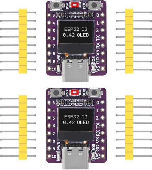 AITRIP 2PCS ESP32-C3 0.42-inch OLED Development Board ESP32 Supermini Development Board WiFi BLE