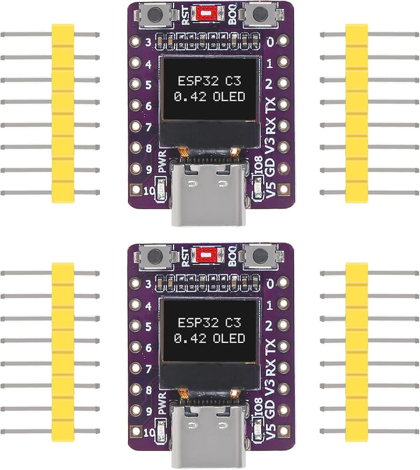 AITRIP 2PCS ESP32-C3 0.42-inch OLED Development Board ESP32 Supermini Development Board WiFi BLE