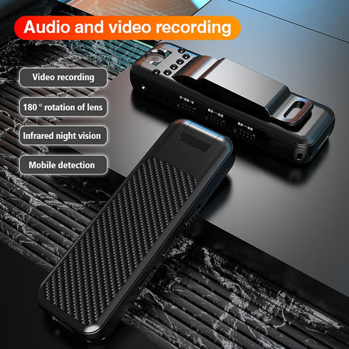 Serounder Portable Video Recorder, Infrared Night Vision with Motion Detection and Back Clip for Business Meetings