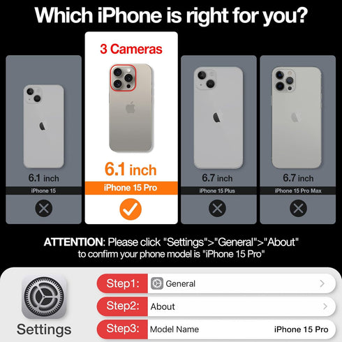 TORRAS Slim Fit Designed for iPhone 15 Pro Case, Ultra Thin Case for iPhone 15 Pro Phone Case 2023, Lightweight Matte Hard PC Slim Thin Cases for iPhone 15 Pro Cover 6.1 inch, Black