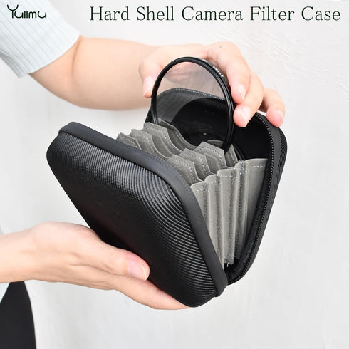 Hard Shell Camera Filter Case for 6 Circular Filters with Max Diameter of 95mm, Microfiber-Lined Pockets