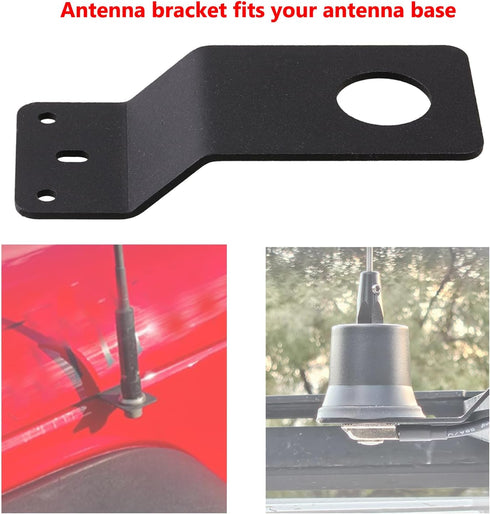 2 Pcs Black Antenna Mount, 3/4" Hole Thick Steel Brackets for UHF VHF Ham NMO Antennas