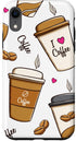 iPhone XR Cute Coffee Cups, I Love Coffee Case for Caffeine Junkies