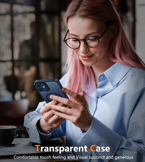 FNTCASE iPhone 12 Clear Case, Magnetic Military Grade Drop Protection, Rugged Shockproof Bumper Cover