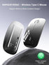 RAPIQUE 800/1200/1600 2.4GHz USB C Wireless Mouse for USB-C Devices, White to Black Gradient Slim Mouse, Silent Click