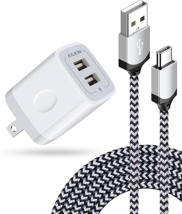 AILKIN iPhone 15 Pro Max Charger - Fast Charging USB C Type Cable + USB Wall Charger for Apple Phone