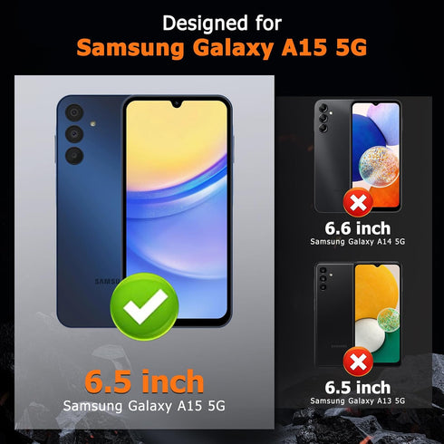 LYWHL (3 Pack) Screen Protector for Samsung Galaxy A15 5G - Tempered Glass Film, 9H Hardness, Bubble Free