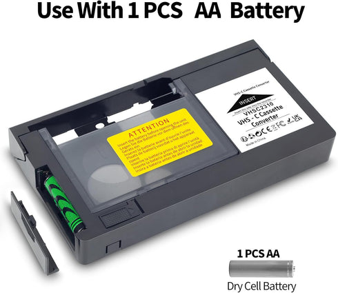 VHS-C Cassette Adapter, Compatible with VHS-C SVHS Camcorders JVC RCA Panasonic Motorized