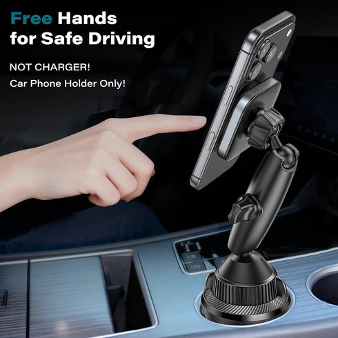 EXELIQ N55 17-12 Upgraded Magnetic Cupholder Phone Holder for Car - Ultra Strong Magnets, Flexible Tri-Pivot Cup Phone