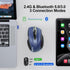 TECKNET Wireless Mouse (BT5.0/3.0 & 2.4G) Rechargeable 4800 DPI Silent Mouse 8 Buttons Bluetooth Mouse, USB A Mouse Wide Compatibility - Blue