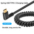 SinLoon 90 Degree USB Type C Spring Cable 5Gbps Retractable USB3.0 to USB C Charging Cable and Data Transfer for Phone, Tablet, Other USB C Devices (Right)
