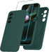 Samsung Galaxy A15 5G Case, Deep Green Soft Anti-Scratch Silicone Phone Cover with 1 Screen Protector, Full Body