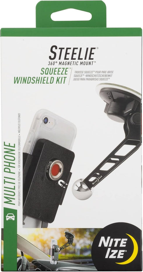 Nite Ize Steelie Windshield Kit - Magnetic Cell Phone Holder for Car Accessories, Sturdy Windshield Mount for Cell