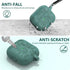 Flower Engraved Airpod Case for 3rd Generation with Cleaner Kit, Keychain, Silicone Cover for Women, Pine Green