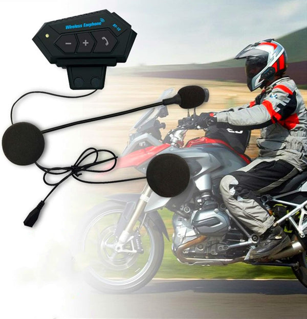 Helmet Bluetooth Headset, BT-12 Motorcycle Intercom, Supports Handsfree and Stereo Music Communication