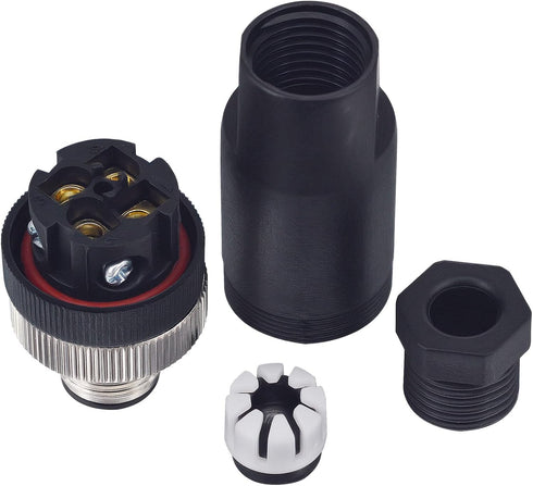 M12 4 Pin Male & Female Socket Panel Aviation Wire Connector, 12mm Outdoor Waterproof IP67, 4 Sets