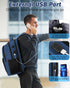 Laptop Backpack for Women & Men, Anti Theft Slim Computer Bag with USB Charging Port, Water Resistant, Blue