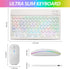 Ultra-Slim Bluetooth Keyboard and Mouse, Portable Mini Wireless Keyboard Rechargeable with 7-Color Backlit for iPad,
