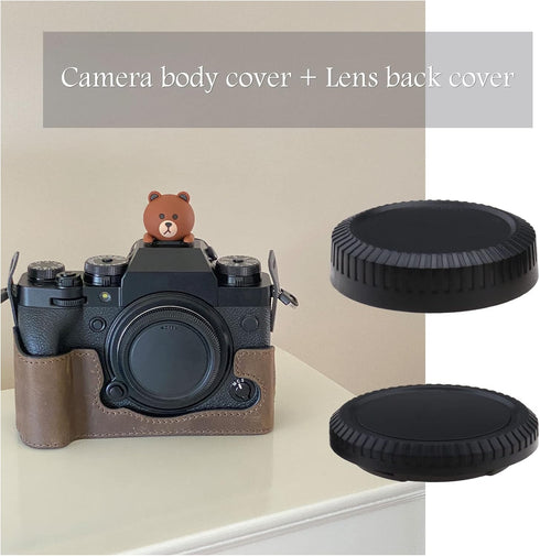 eMagTech 2 Sets Front Body Cap & Rear Lens Cap Cover Kit for Fuji X Mount DSLR Camera X-T4 X-T3 X-T2 X-T1 X-T30 X-T20