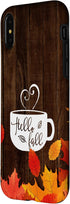 Hello Fall Coffee Mug with Autumn Leaves for iPhone X/XS, Happy Fall Feeling Case