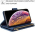 UEEBAI Blue Wallet Case for Samsung Galaxy Note 20 5G, Vintage PU Leather Magnetic Closure with Zipper Pocket and Card