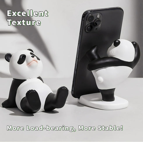 Kawaii Phone Stand for Desk, Adjustable Smartphone and Tablet Holder, Cute Panda Design, Aesthetic Room Decor (White)
