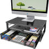 Simple Trending 2-Tier Computer Monitor Stand Riser with Drawer, Desk Organizer for