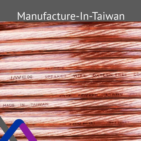 JAVEX 12-Gauge AWG Speaker Wire, 50 FT, Oxygen-Free Copper Cable for Hi-Fi Systems, Amplifiers, Home Theater