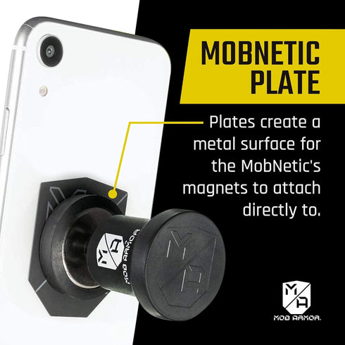 Mob Armor MobNetic Plate - Magnetic Phone Mounting Plate, 0.02inch Thick Metal, Compatible with iPhone & Android