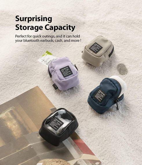 Ringke Mini Pouch Block, Waterproof Mini Bag for Universal Wireless Ear Buds, Compatible with AirPods Pro