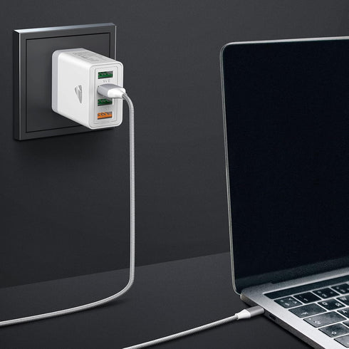 Aioneus 40W 4-Port USB Wall Charger, Fast Charging Block for iPhone 15, Samsung, Android Phones