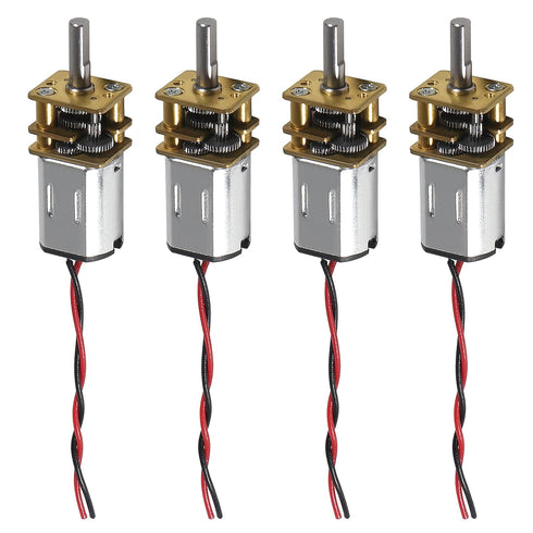 DWEII 4Pcs N20 3V-6V Mini Micro Gear Motor DC Slow Speed Full Metal Gearbox DIY Robot Car DIY Engine Toys