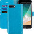 MONASAY Wallet Case for iPhone 8 Plus, iPhone 7 Plus, Light Blue Flip Folio Leather Cover with Credit Card Holder &