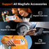 Temdan Clear Magnetic Case for iPhone 14 Pro 6.1" - Military Drop Protection, Shockproof, Built-in Kickstand, Not