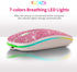 HXMJ Bling Dazzling Rechargeable Bluetooth Wireless Mouse, 2.4GHz+5.2, Crystal Diamond Rhinestone, RGB Backlit (Pink)