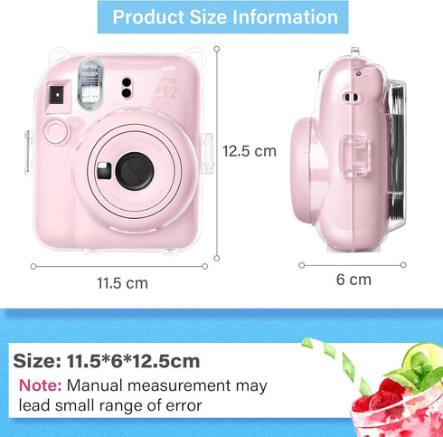 MUZIRI KINOKOO Clear Case for Fujifilm Fuji Instax Mini 12/Polaroid Mini 12 Camera, Hard PVC Protective Case Bag with