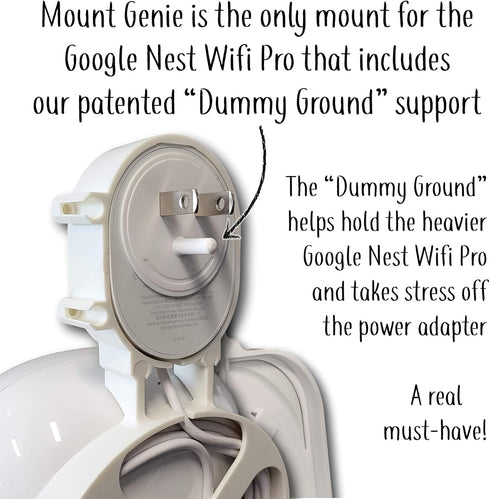 The Nest Wifi Pro Genie Wall Mount Outlet Holder Stand (1-Pack) | Open Access, No Messy Screws or Tape