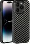 molzar Grip Series Case for iPhone 14 Pro, Real Weave Carbon Fiber, Built-in Metal Plate for Magnetic Mount