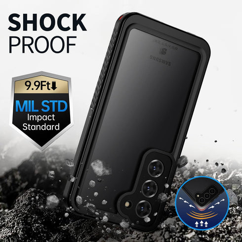 BEASTEK Galaxy S23 Plus Waterproof Case, Shockproof Dustproof IP68 Underwater, Built-in Screen Protector, Red