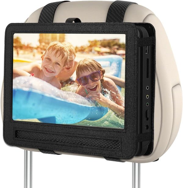 Car Headrest Mount Holder Strap Case - For 10 Inch to 10.5 Inch Portable DVD Player