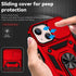Hitaoyou Military Grade Shockproof Case for iPhone 13 - Heavy Duty Protective Case with Camera Cover & Kickstand - Red