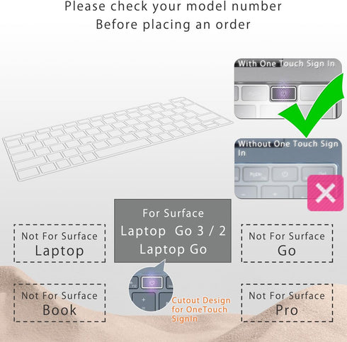 Keyboard Cover for 2023 Microsoft Surface Laptop Go 3/2, Premium Ultra Thin High Transparency Protector Skin 12.4"