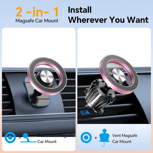 for Magsafe Car Mount?20 Strong Magnets?Magnetic Phone Holder for Car Dashboard?360° Rotation?Air Vent Car Phone Holder Mount Dash Phone Holders for Your Car Fit iPhone 15 14 13 12 Pro Max Plus Max