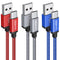 10ft USB C Cable 3-Pack: Braided USB A to USB C Charger for iPhone 15 Pro Max, Samsung Galaxy S24/S23/S22, LG, Moto.
