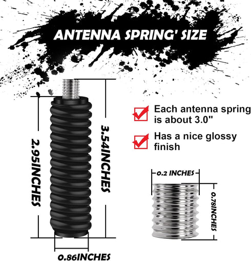 SS-3H CB Antenna Spring, Heavy Duty Stainless Steel Mount Spring for Mobile CB Radio Antenna
