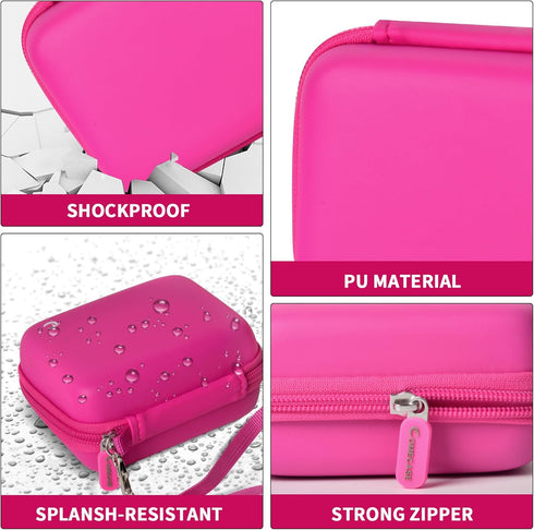 AbergBest Carrying & Protective Case for Digital Camera, Compatible with Kodak Pixpro/Canon PowerShot - Rose Red