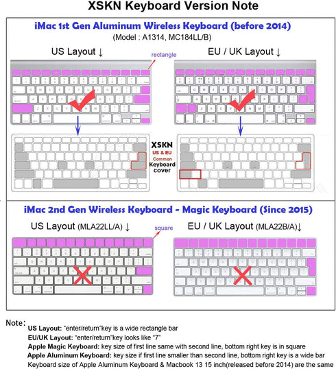 XSKN Spanish Language Silicone Keyboard Skin Cover for MacBook Air 13 & Pro 13 15 17 inch (Black)
